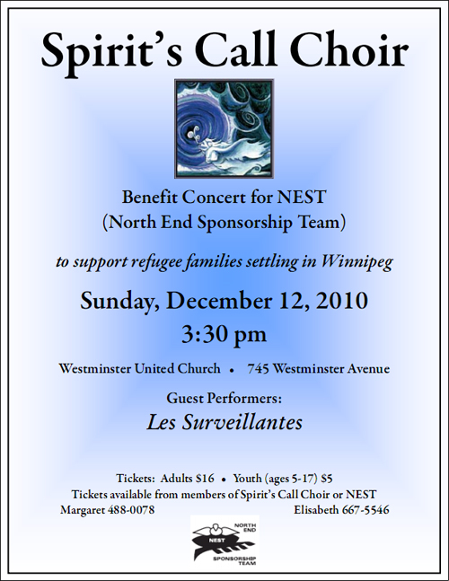 8th annual benefit concert for NEST - Sun. December 12, 2010