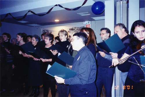 Spirit's Call Choir; Caroline Pyevich on the violin