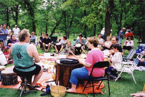 Singing and Drumming Circle at La Barrière Park