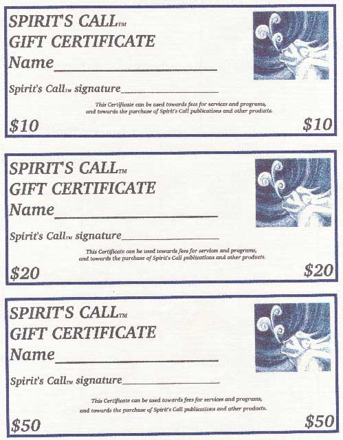 gift certificate denominations